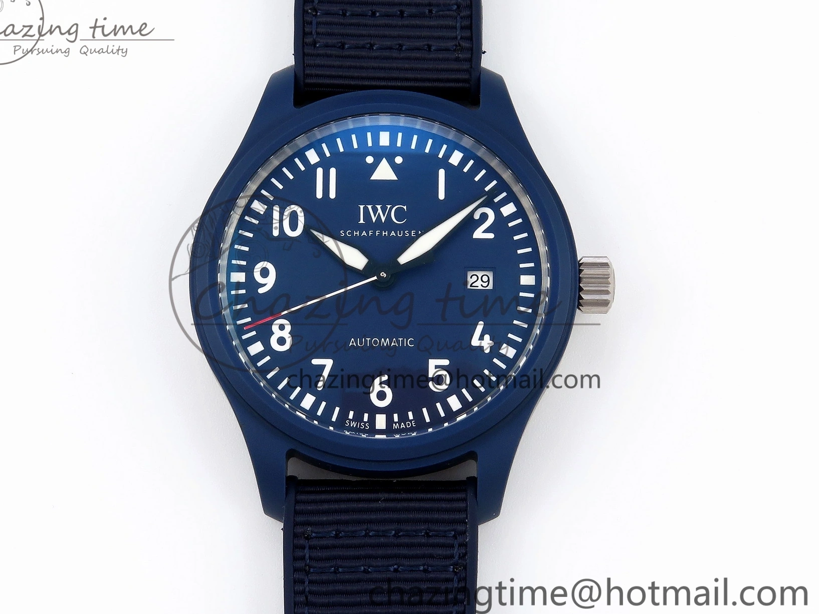 MIROTIME 0206 Original Pilot’s Watch Laureus Blue Ceramic IW328101 ZF 1:1 Best Edition on Blue Nylon Strap A 7027